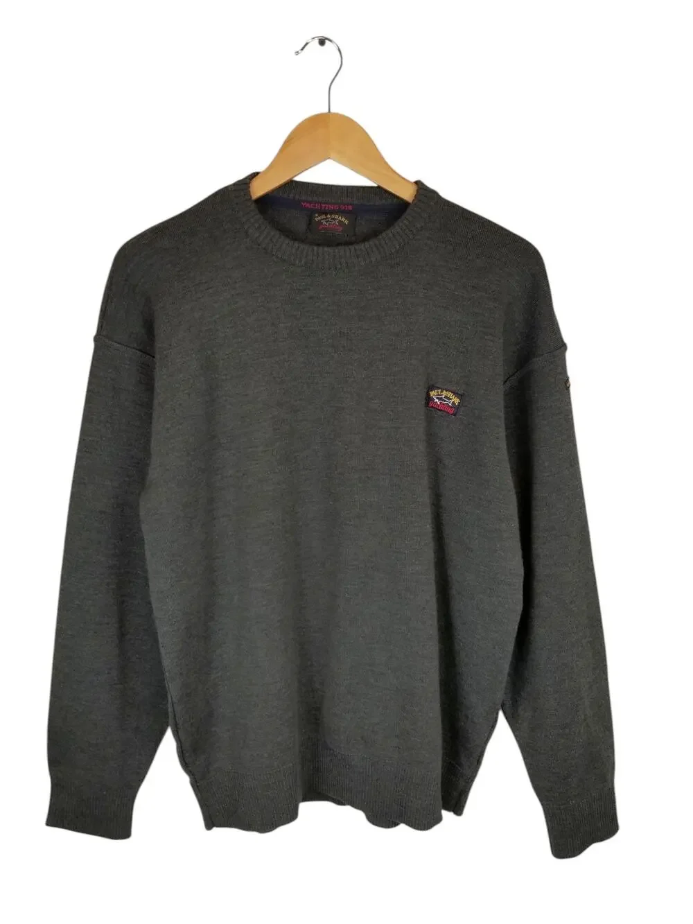 Paul & Shark Yachting Gray Wool Blend Crew Neck Sweater Preppy Men's Size Medium